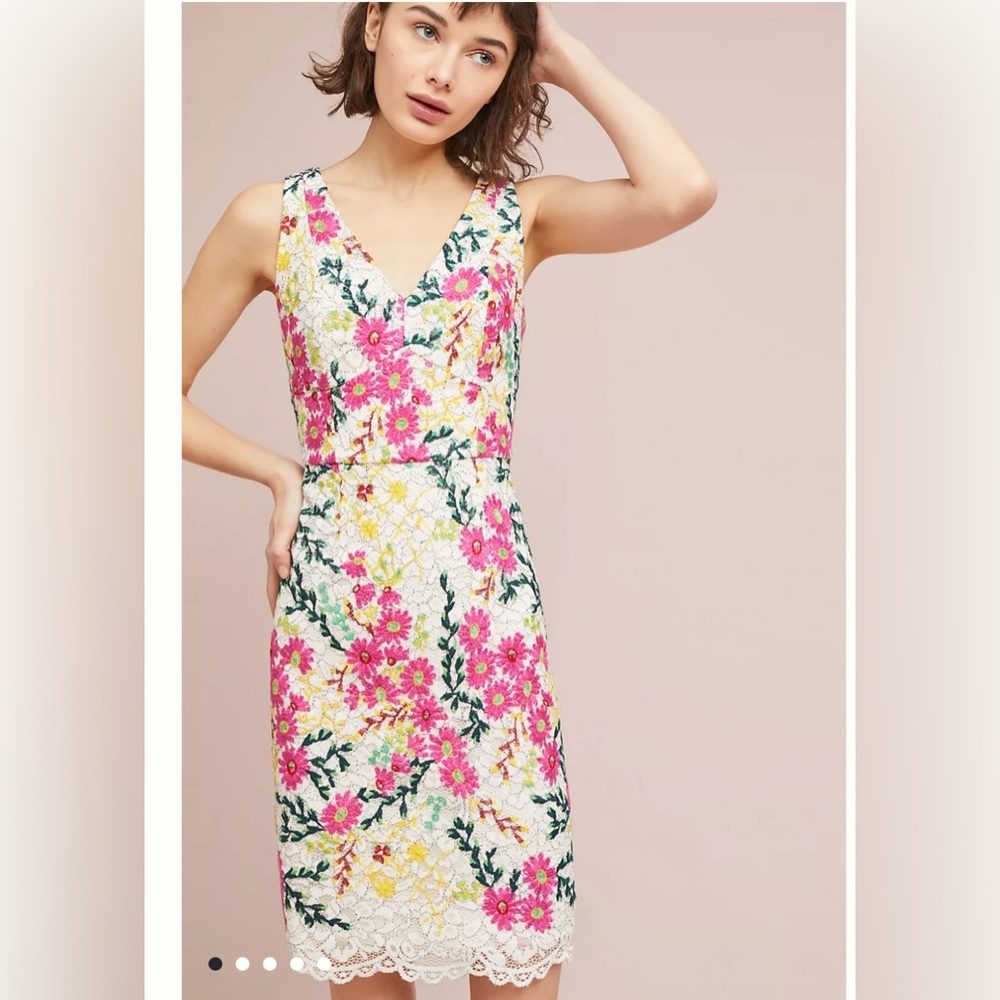 Anthropologie Taylor Floral-Print Lace Dress - Moulinette Soers - Size 6